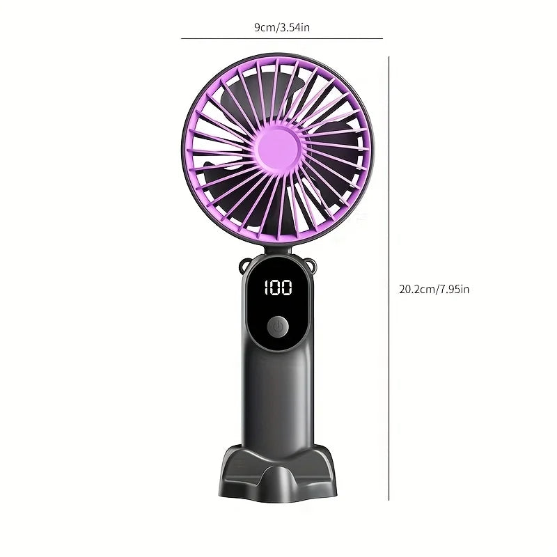 JPNPL Mini Portable USB Fan 6 Speeds 3 In 1 Digital Display