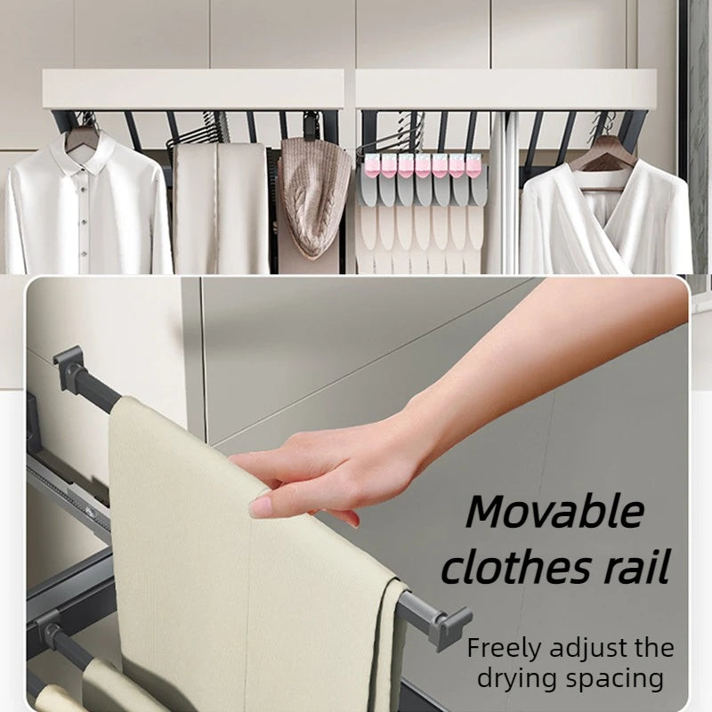 OEMG Retractable Pull Out Clothes Drying Rack For Balcony