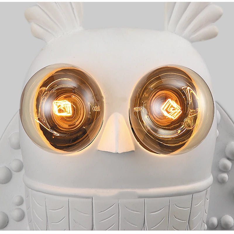 Nordic Wall Lamp Postmodern Resin Owl Wall Lamps For Living Room Bedroom Home Art Decor E27 Bedside Wall Light Bathroom Fixtures