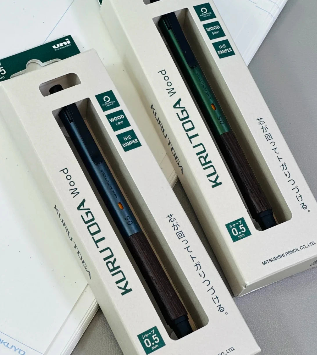 Luxury Japanese Stationery Uni Kuru Toga Mechanical Pencil M5-KW/KH with Wood Grip 0.5MM Automatic Pencil for Back To School