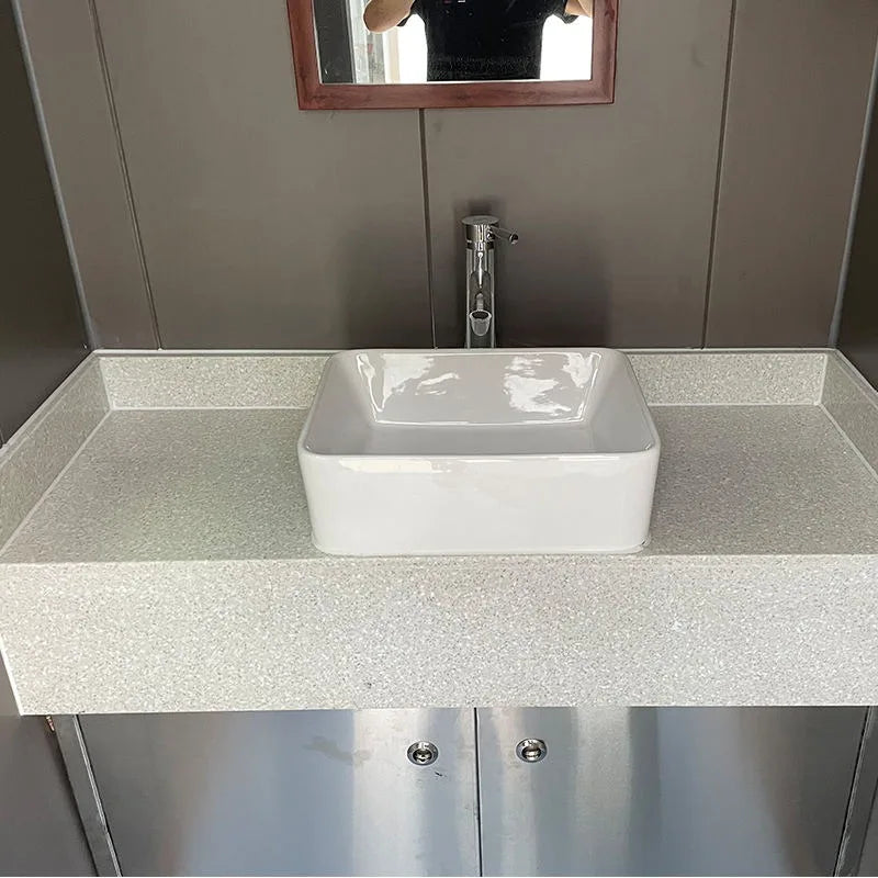 Portable Bathroom Trailer for Sale Mobile Luxury Restroom Trailer with Shower Vanity Sink for Glamping Outdoor Wedding