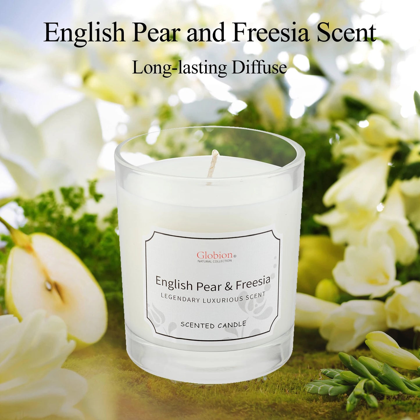 Hign-concerned Scented Candle English Pear And Freesia Aromatherapy Glass Jar