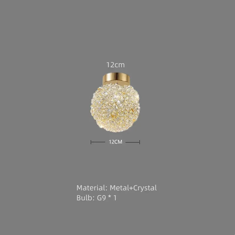 2024 New Luxury Bedside Crystal Chandelier High-end Warm Romantic Living Room Bedroom Aisle Ceiling Lamp Art Decor Light Fixture