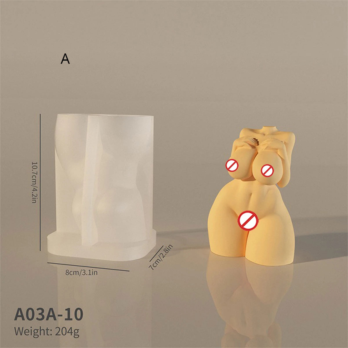 Artistic Headless Human Body Candle Silicone Mold 3D Female Body Statue Plaster mould Creative Humanoid Chocolate Art Decor gift