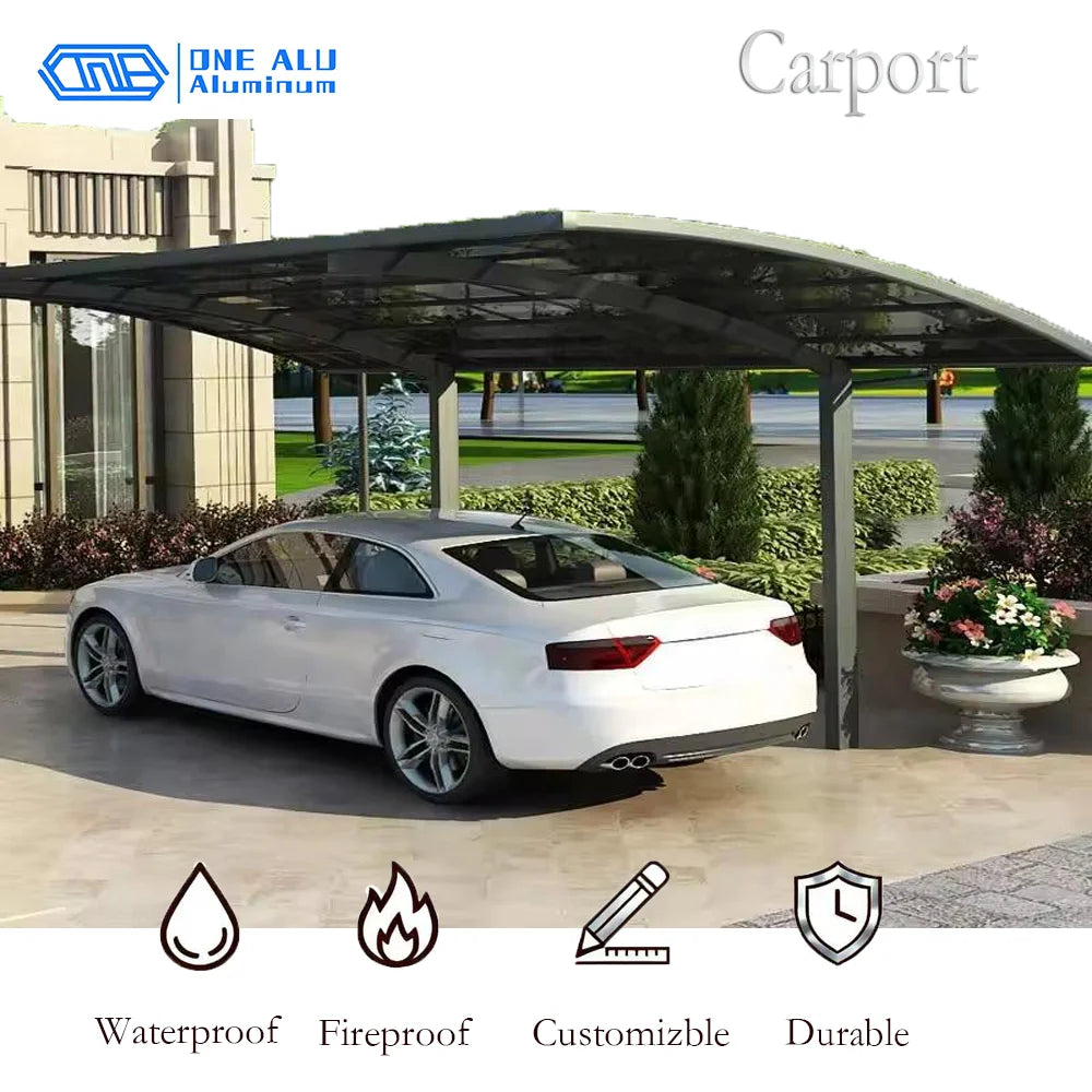 OneAlu Modern Custom Aluminum Outdoor Structure - Gazebo, Carport, Sunshade Canopy for Villa, Garden, Patio & Flower Stand