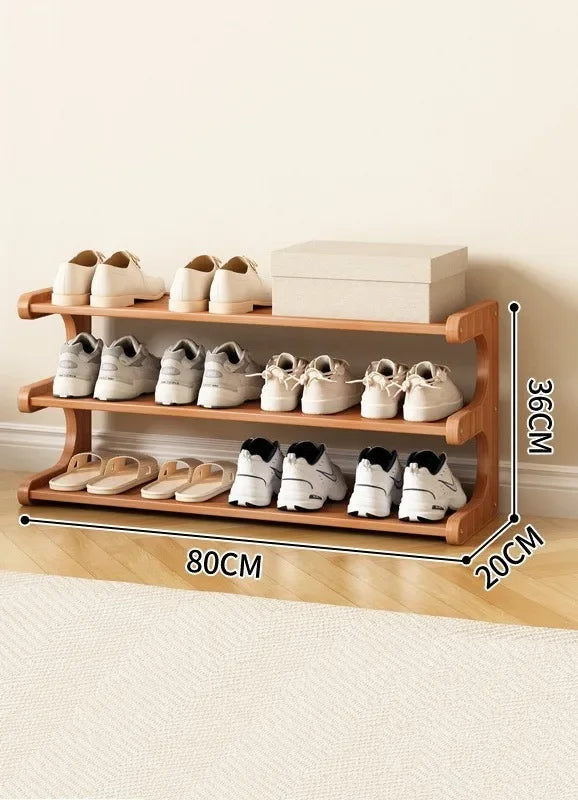 Simple shoe rack for household use, wooden storage at the entrance, multi-layer dormitory storage at the entrance, storage rack