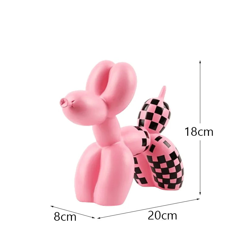 Whimsical Water-Transfer Balloon Dog Sculpture-Dazzling Graffiti Art Decor for Living Room/Entryway,Vibrant TV Stand Centerpiece
