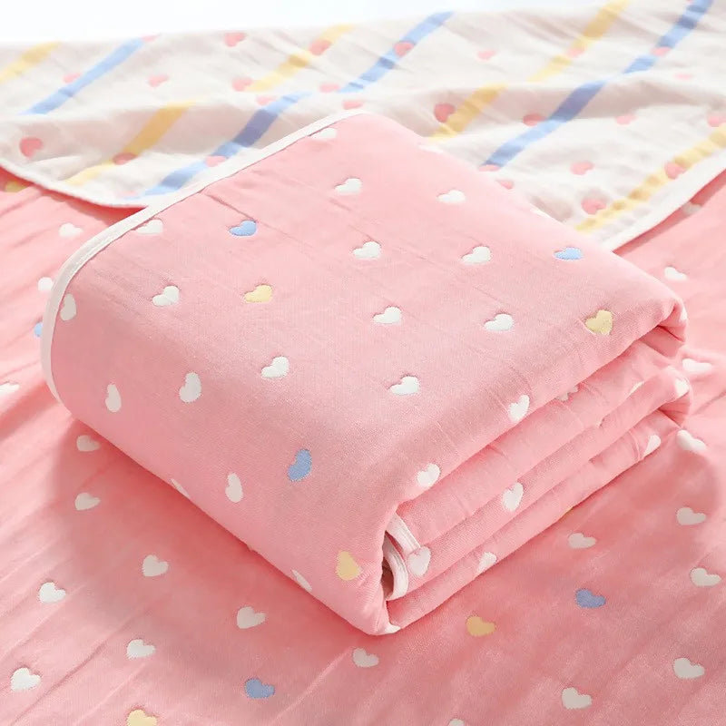 Muslin Baby Blankets Children 6 layers Gauze Cotton Soft Quilt Newborn Infant Swaddle Towel Kids Bath Towel 110*110cm