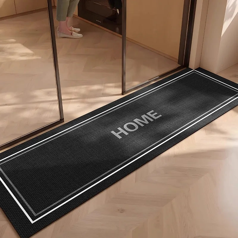 Kitchen Rug Waterproof Floor Mat Anti-slip Mats PVC Leather Carpet Black Carpets Minimalist Home Decor Rugs Alfombra De Cocina