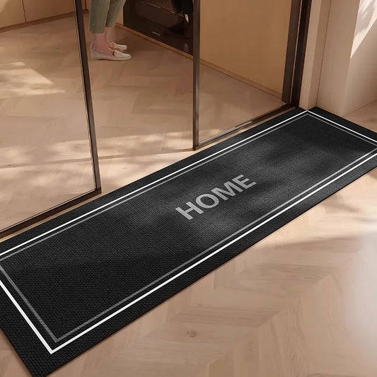Kitchen Rug Waterproof Floor Mat Anti-slip Mats PVC Leather Carpet Black Carpets Minimalist Home Decor Rugs Alfombra De Cocina