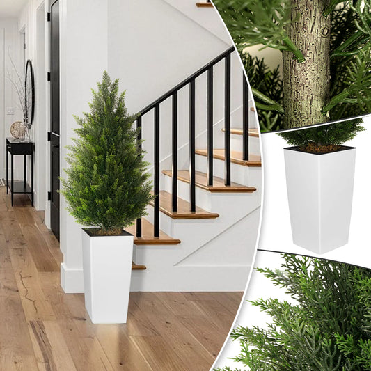 Artificial Cedar Tree Faux Silk Plant For Home Office Decor