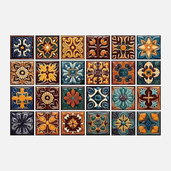 24 Piece Peel And Stick Tile Sticker Set For PVC Backsplash
