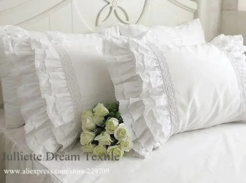 Julliette Dream Pure Cotton Lace Pillow Cover Double Layer Embroidered
