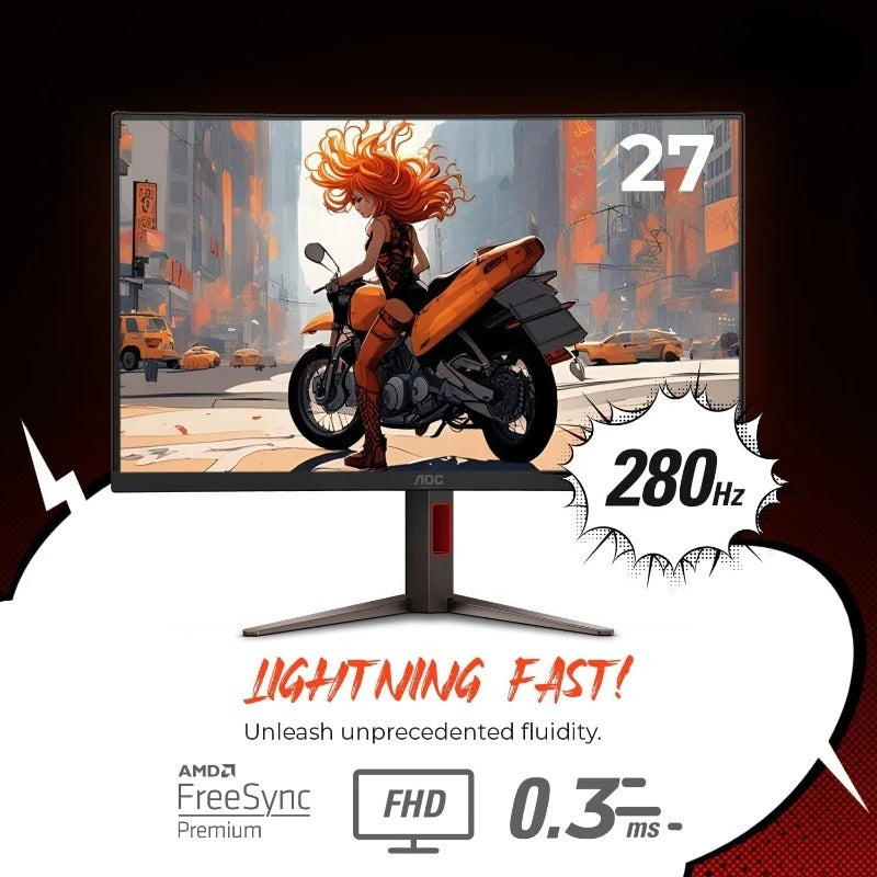 Ultra-Fast Frameless Gaming Monitor FHD 1080p 280Hz HDMI DP
