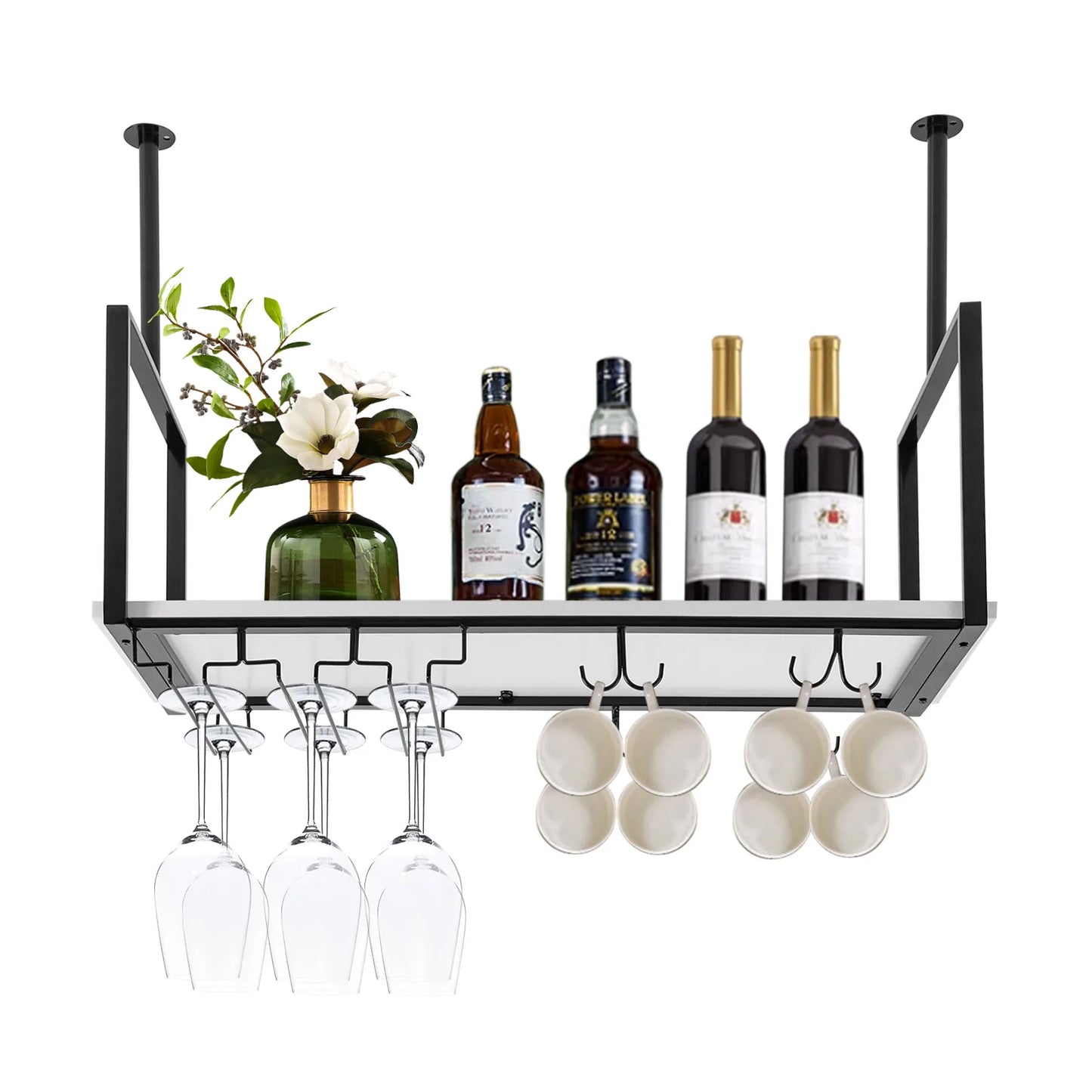 Ceiling Wine Glass Rack Hanging Stemware Holder For Bar Kitchen