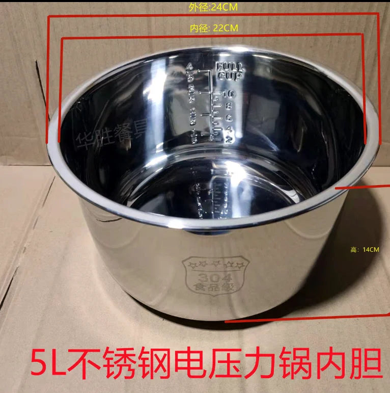 Stainless Steel 304 Nonstick Electric Pressure Cooker Liner For Rice Cooker