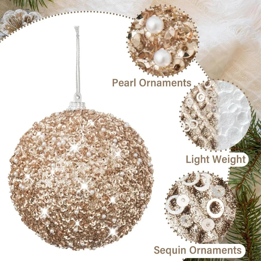 Christmas Ball Ornaments Glitter Shatterproof Hanging Xmas Decorations Wedding