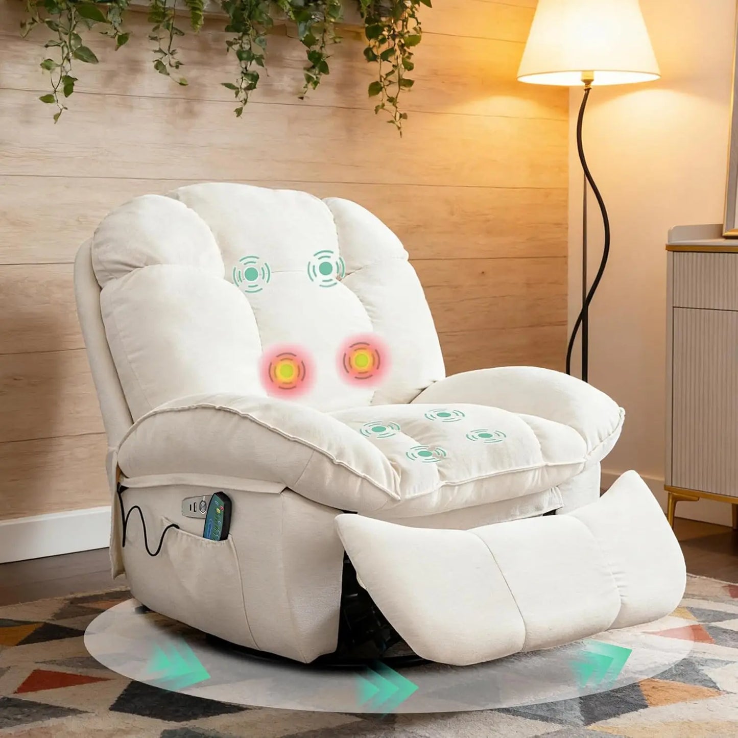 Power Recliner Chair, Swivel Rocker Recliner with Massage and Heat, Electric Recliner Chairs for Adults with, Customized