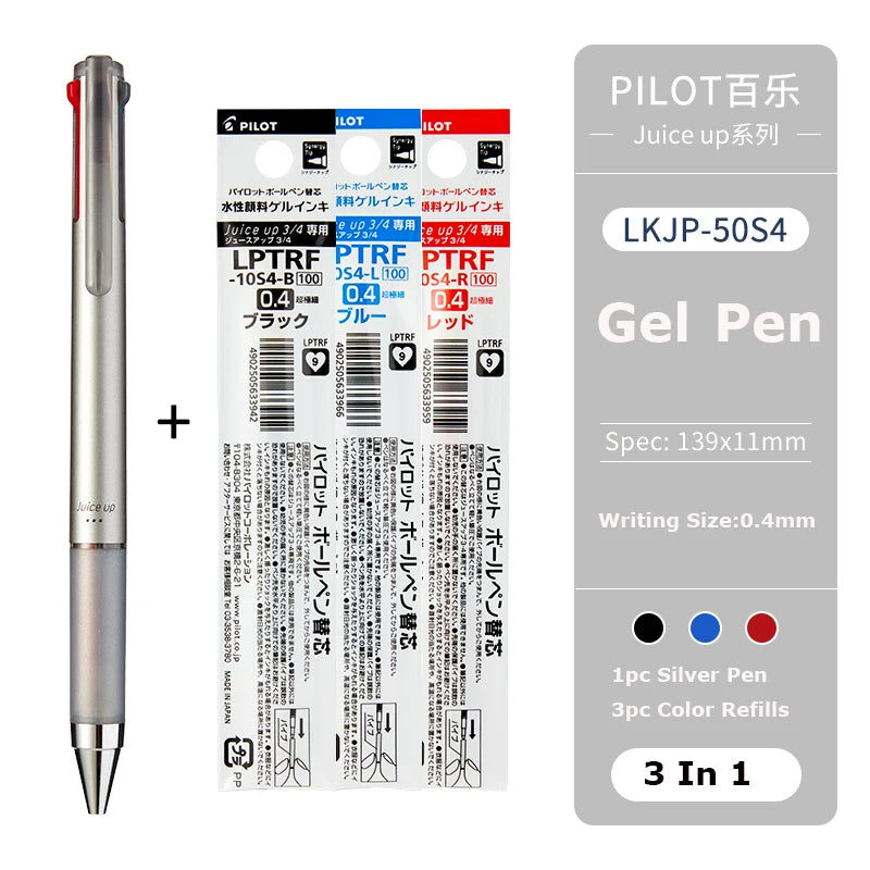 Japan Pilot JUICE UP Multifunctional Gel Pen 0.4MM 3Colors/4Colors Ballpoint Pens Back To School Office Statioinery Supplies