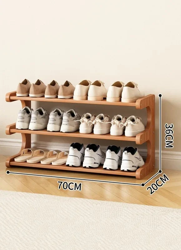 Simple shoe rack for household use, wooden storage at the entrance, multi-layer dormitory storage at the entrance, storage rack