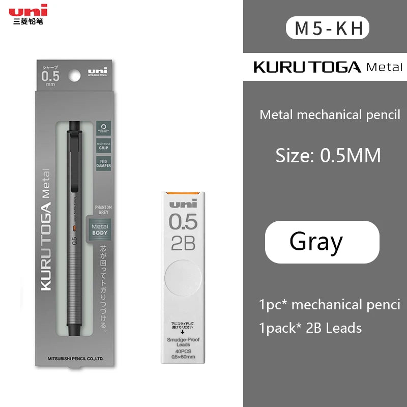 Luxury Japanese Stationery Uni Kuru Toga Mechanical Pencil M5-KW/KH with Wood Grip 0.5MM Automatic Pencil for Back To School