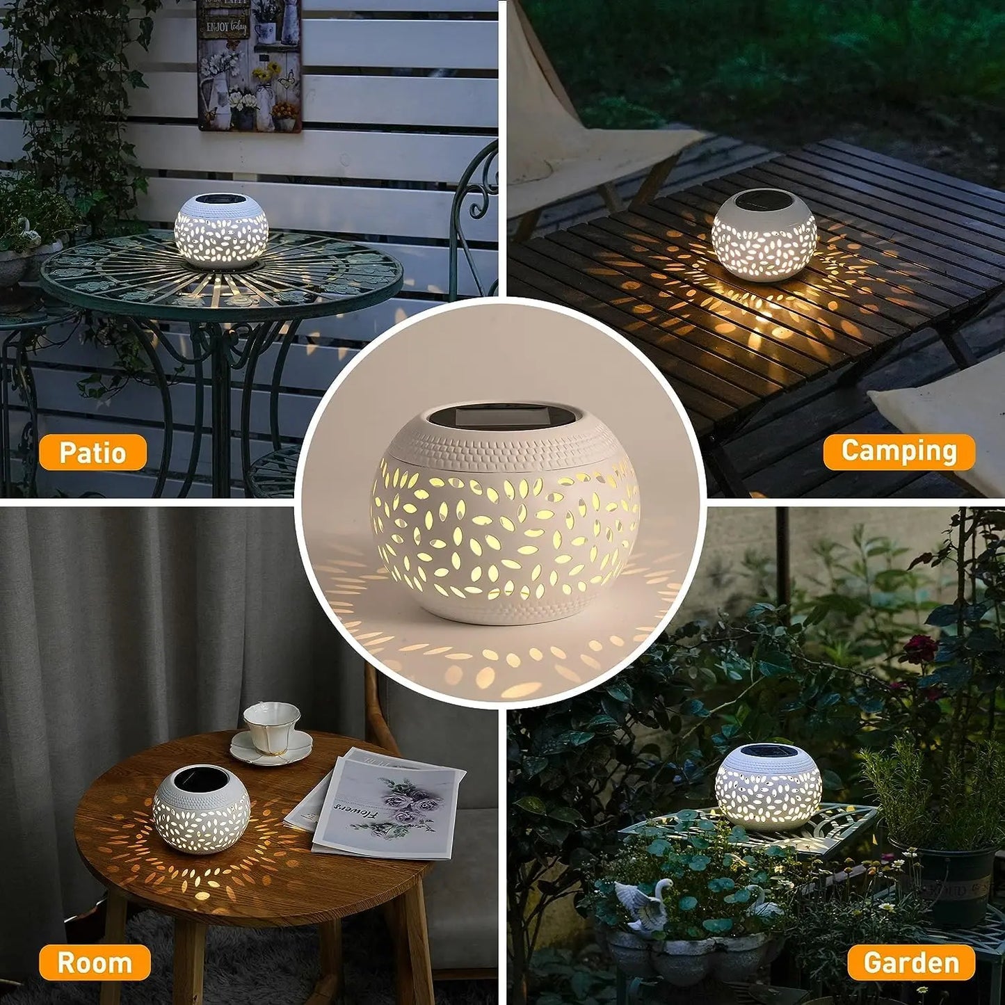Solar Table Light Outdoor LED Lantern For Patio Garden