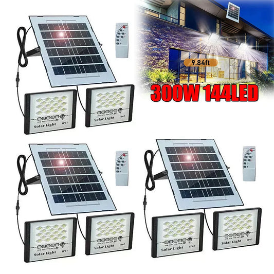300W LED Solar Street Light Outdoor Flood Lamp Dusk To Dawn