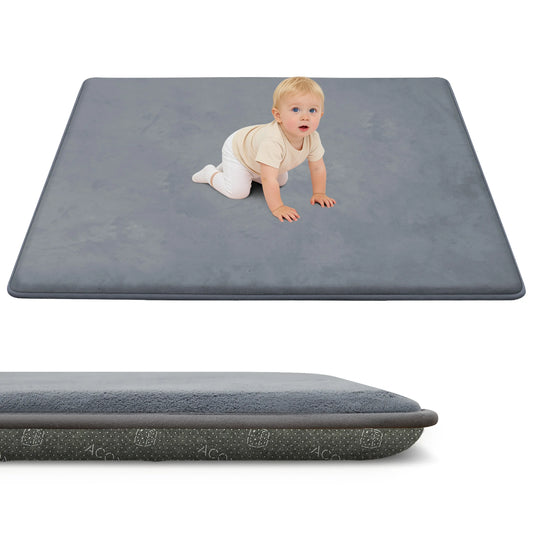 1.3inch Thick Baby Play Mat for Tummy Time Memory Foam Carpet Large Crawling Soft Velvet Non-Slip Nursery Rug for Floor Kids