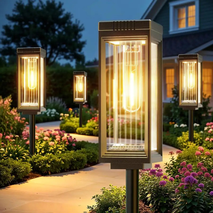 Pathway Lights Outdoor, 8 Pack Upgraded Solar Lights Outdoor Waterproof, Bright Up to 15 Hrs Auto On Off Garden Light for Yard P