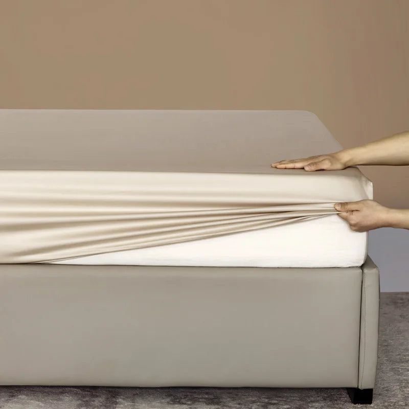 High Quality Bed Fitted Sheet 100% Bamboo Mattress Cover with Elastic Band Double King Queen Size Bed Sheet 90/120/200 Fit Sheet