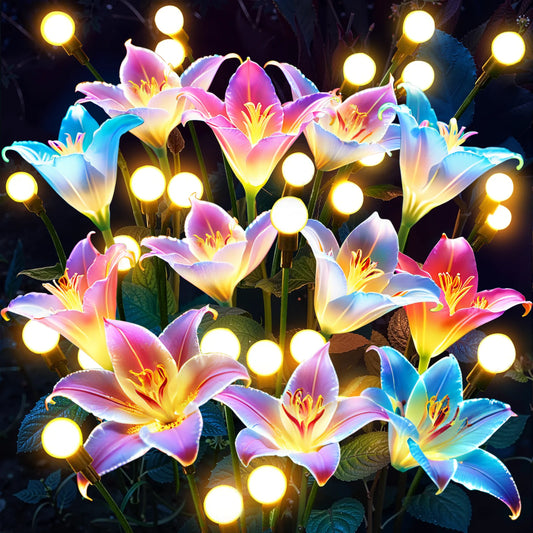 KPSTEK Solar Lilies Firefly LED Garden Lights Outdoor Decor