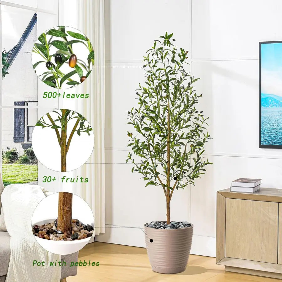Olive Tree Artificial Plant With Planter For Home Office Decor