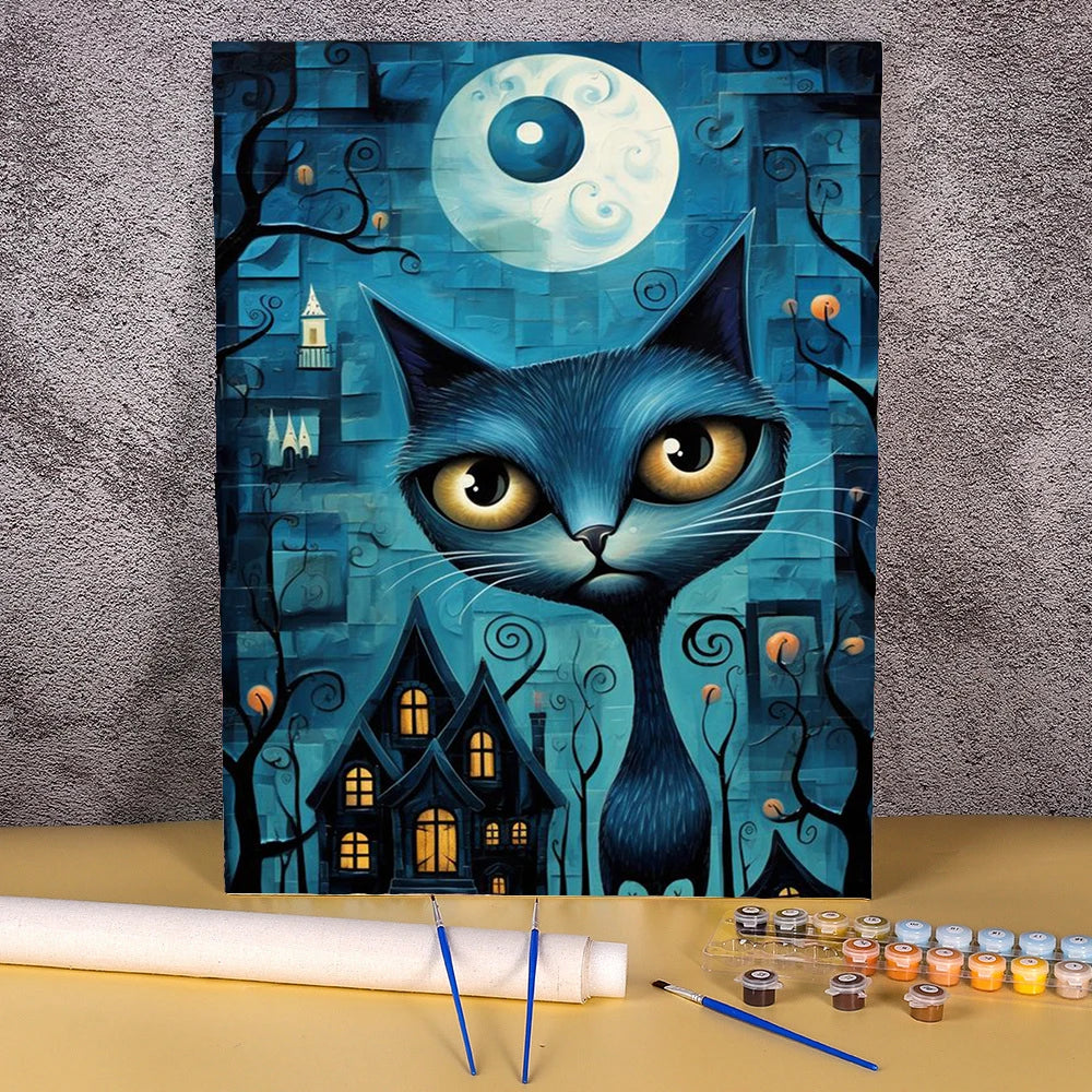 Cartoon Cat Oil Pictures By Numbers Abstract Paintings On Canvas Animal Acrylic Paint By Number For Home Wall Art Decor