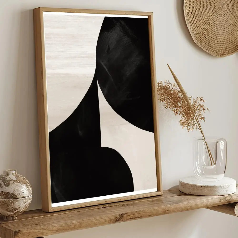 Black and White Artwork Painting Calligraphy Modern Aesthetic Canvas Wall Art Decor Print for Living Room Office Gallery Decor