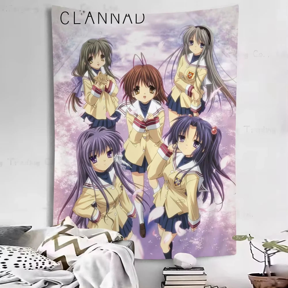 Clannad After Story Wall Tapestry For Living Room Home Dorm Decor Wall Art Decor Backdrop Cloth Sofa Blanket Decoration Tapestry