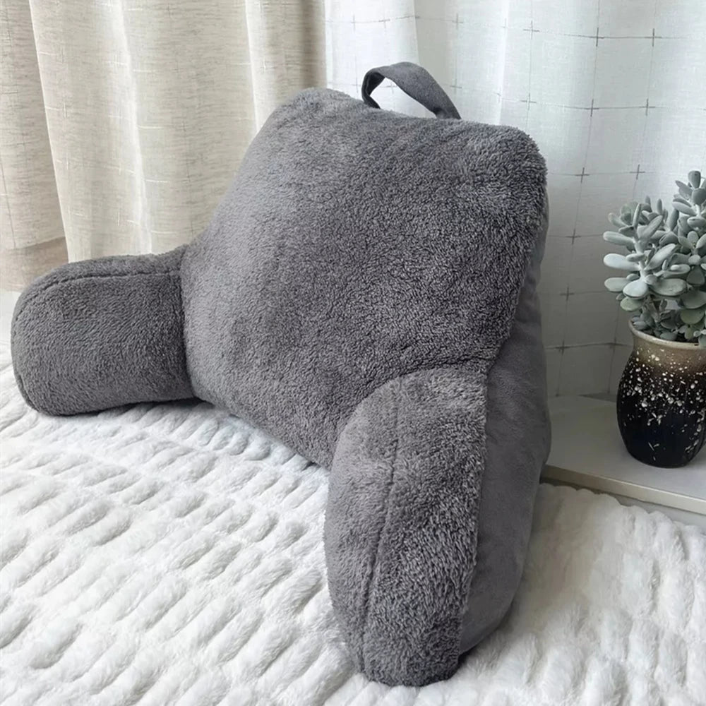 Craft of Weaving Faux Shearling Bed Rest Pillow with Arms