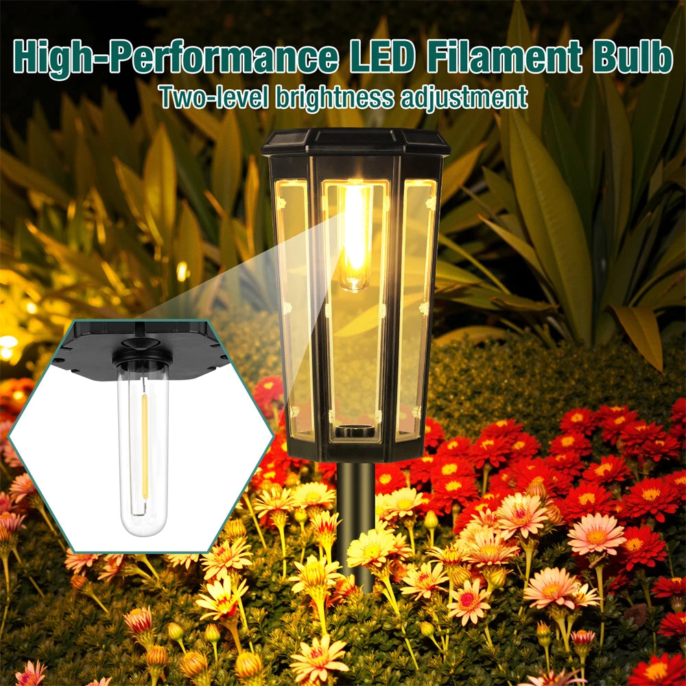1/4/6 Pack Solar Pathway Lights Outdoor Solar Lights IP65 Waterproof Garden Lights Outdoor Landscape Lamps for Lawns Patio Yard