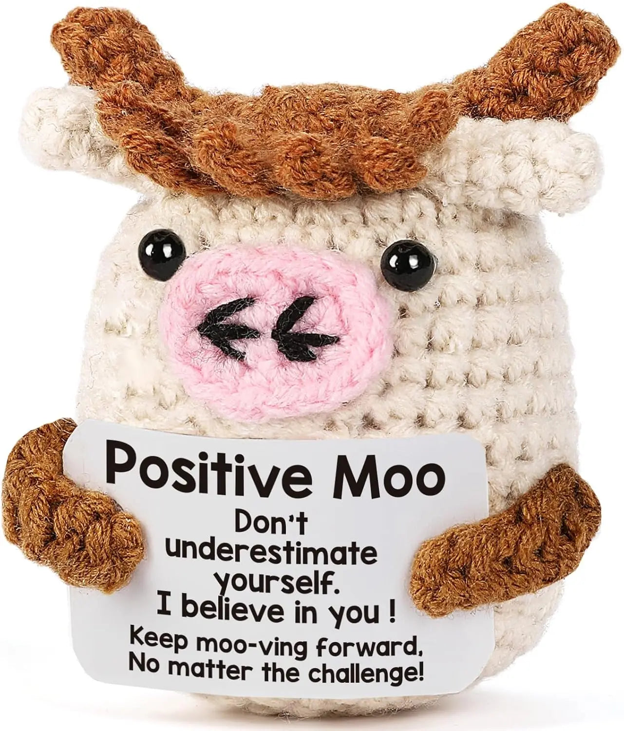 Positive Crochet Animals Christmas Birthday Gifts for Women Men Emotional Mom Dad Daughter Sister Friend Desk Home Fall Decor