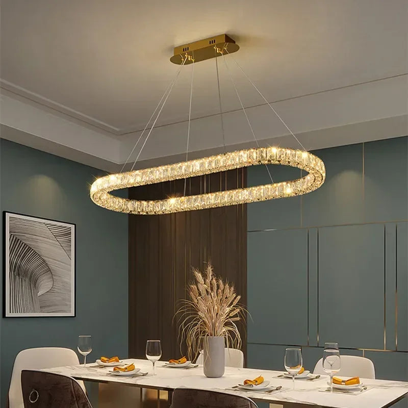 Modern Luxury Crystals Ceiling Lights Living Room Lustre Led Dimmable Chandelier Art Decor Led Ceiling Lamp Luminarias