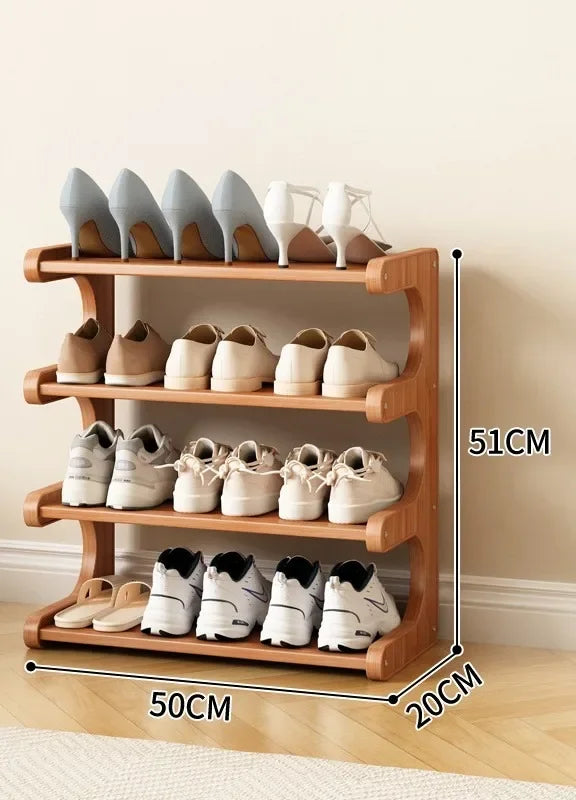 Simple shoe rack for household use, wooden storage at the entrance, multi-layer dormitory storage at the entrance, storage rack