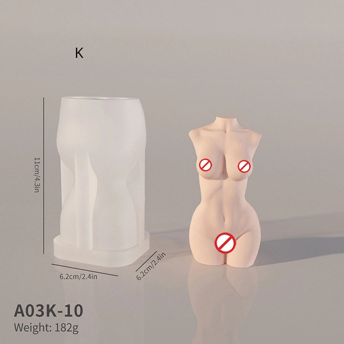 Artistic Headless Human Body Candle Silicone Mold 3D Female Body Statue Plaster mould Creative Humanoid Chocolate Art Decor gift