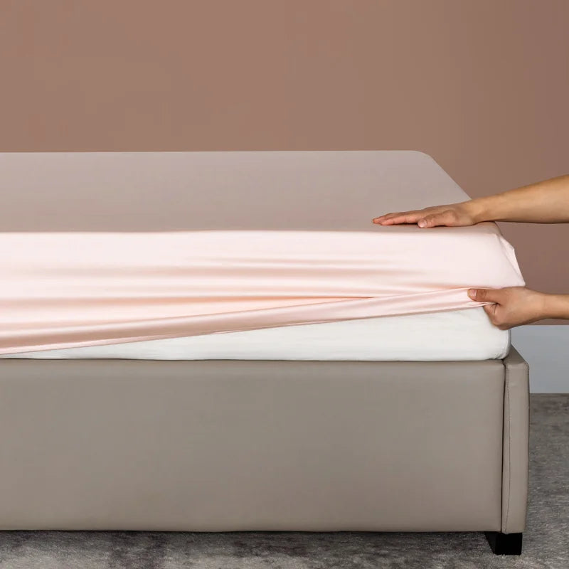 High Quality Bed Fitted Sheet 100% Bamboo Mattress Cover with Elastic Band Double King Queen Size Bed Sheet 90/120/200 Fit Sheet