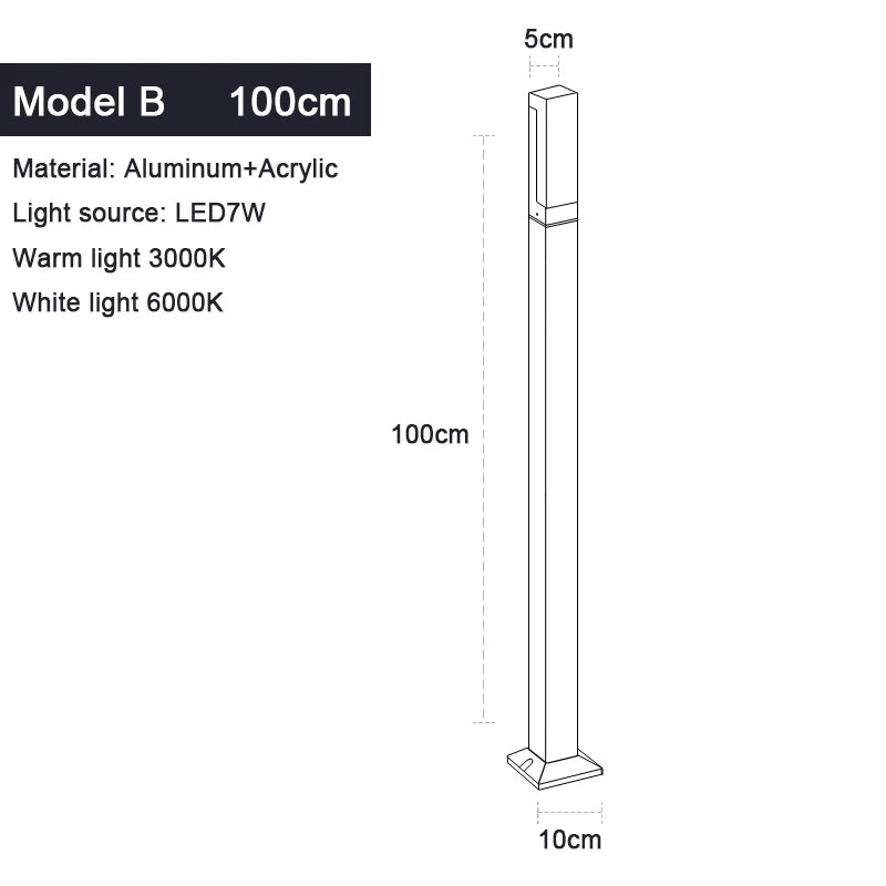 Waterproof IP65 LED Lawn Light 110V 220V Aluminum Acrylic Street light 30 40 60 80 100CM For Garden Courtyard Villa Lighting