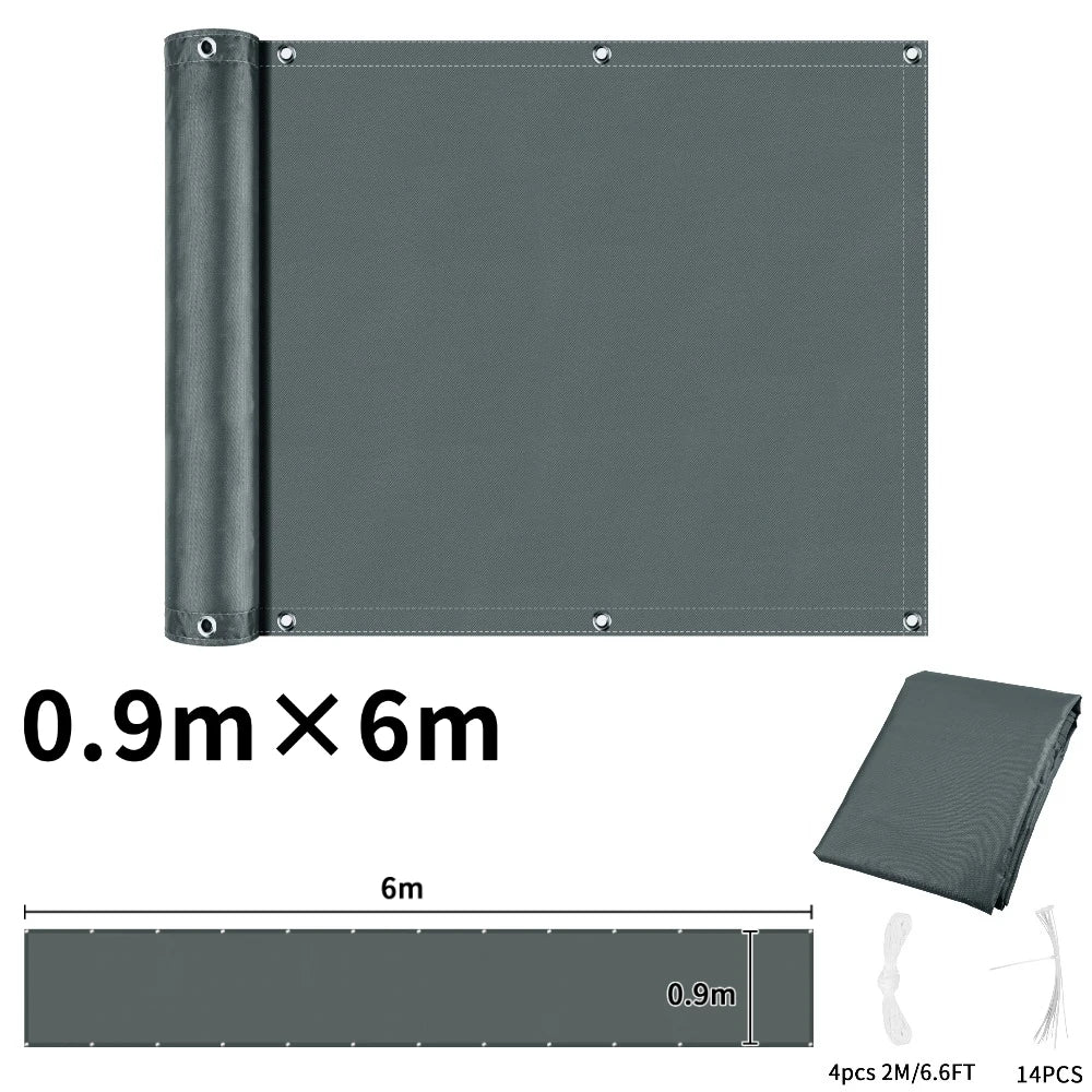 Balcony Privacy Screen Patio Fence Screen for Balcony Cover Waterproof Garden Sunshade Cloth with Grommets UV Protection Shelter