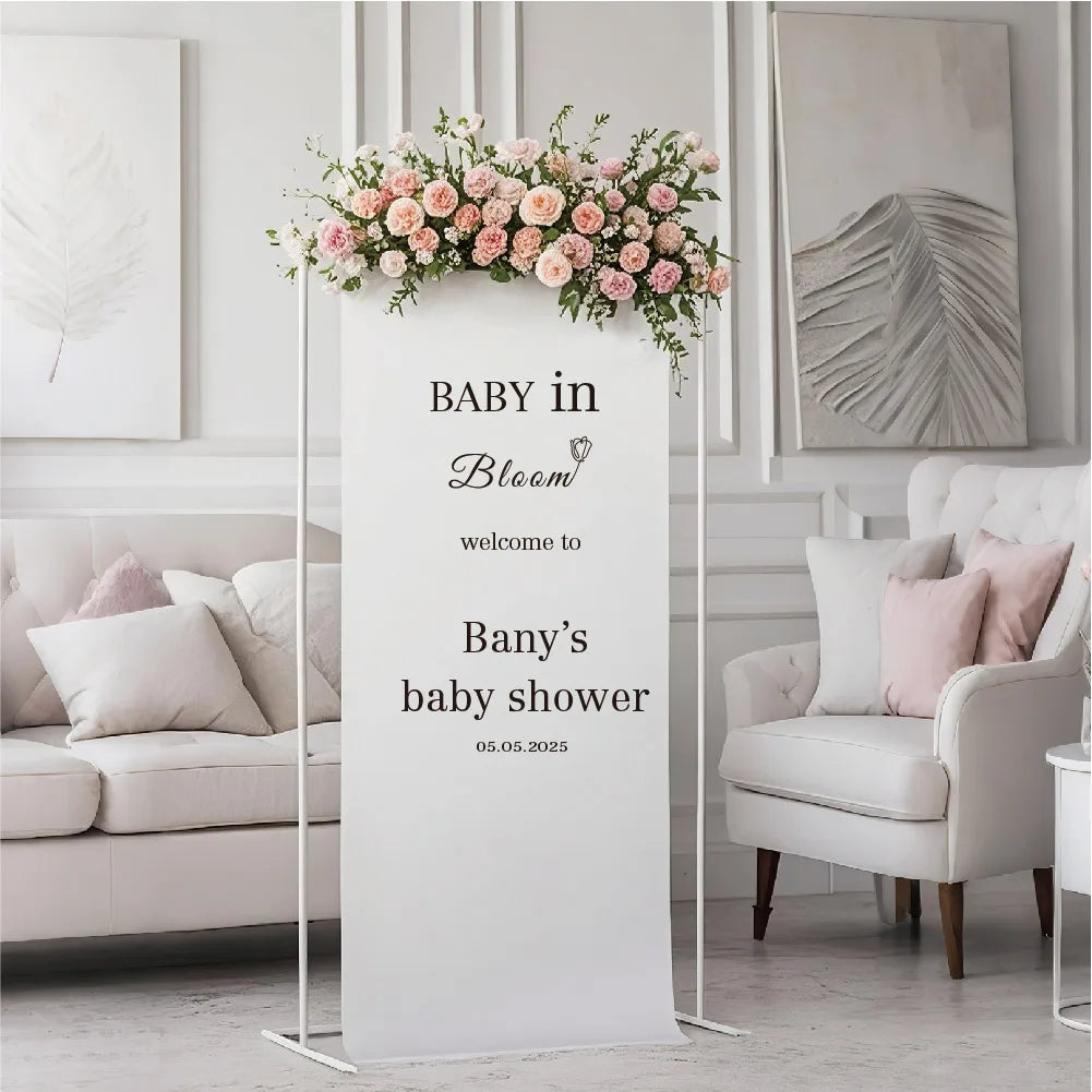 Baby Blooming Welcome to the Baby Shower Sign, Fabric Baby Shower Welcome Sign, Custom Party Sign, Baby Shower Banner, Party Banner