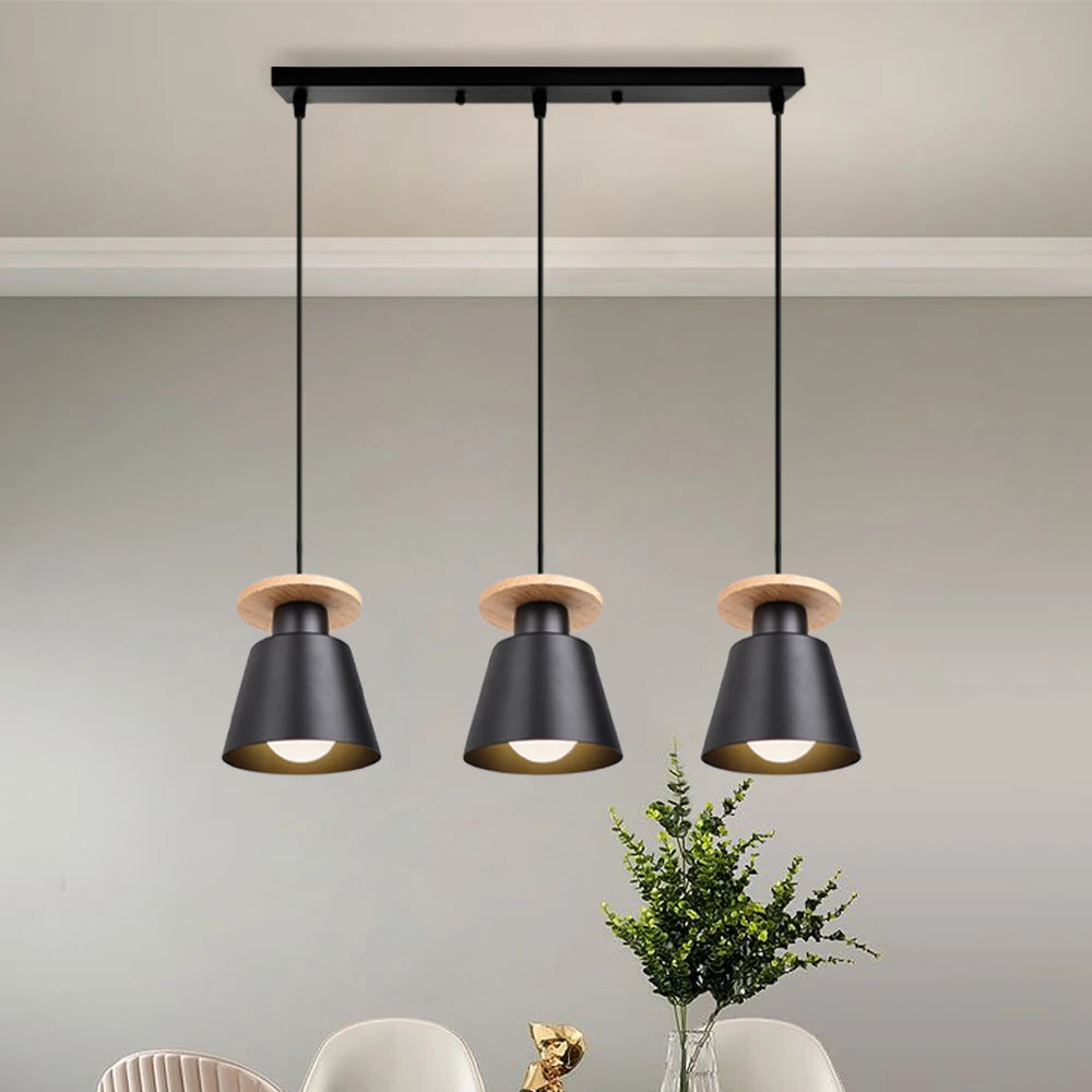 1/3 Heads Modern Living Room Pendant Lamp Art Decor Bar Pendant Light Simple Hanging Lampshade Luminaire for Home Lighting E27