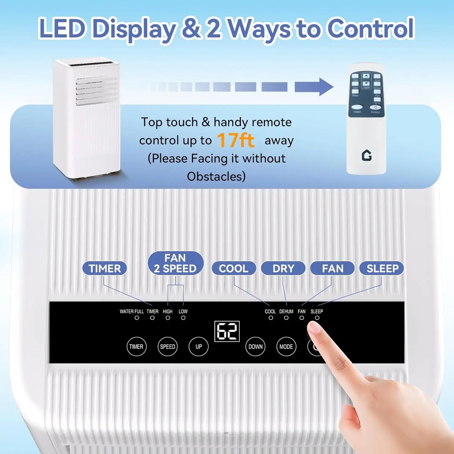 Acekool Portable 10000 BTU Air Conditioner With Remote Dehumidifier