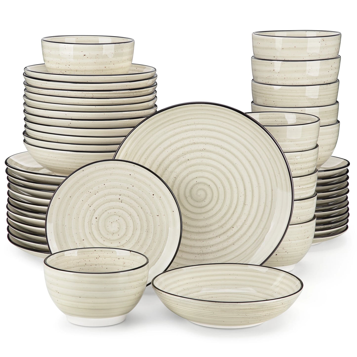 Malacasa Hand Painted Ceramic Dinnerware Set 24 Or 48 Piece