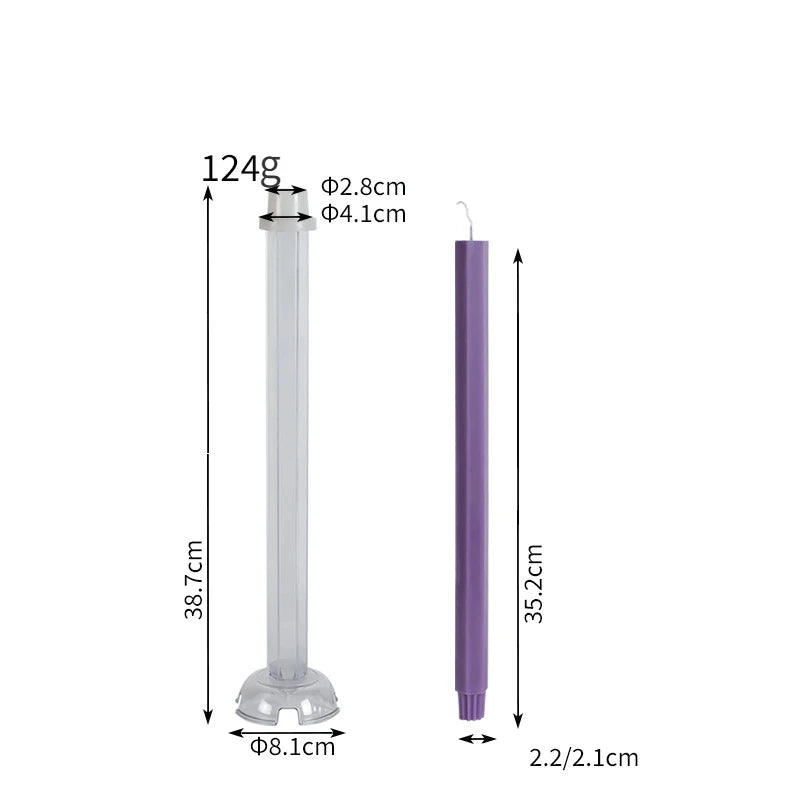 Hexagon Stripe Pole Acrylic Candle Mold Pointed Long Rod Making Set Geometry Candlestick Plastic Mould Home Party Art Decor Gift