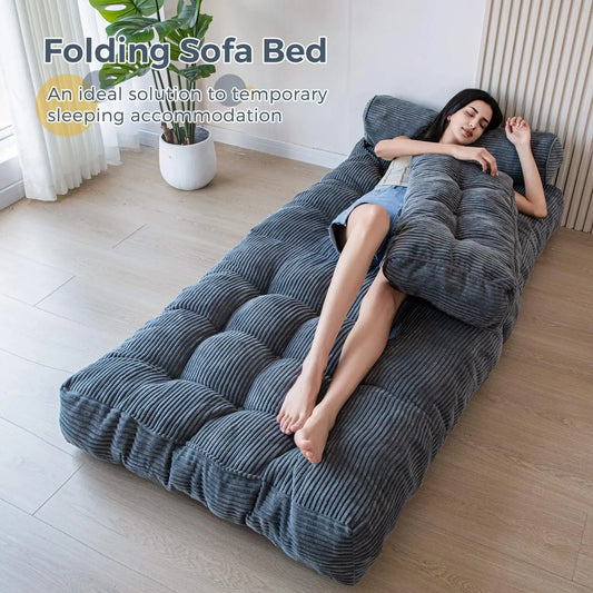 Folding Sofa Bed Sleeper Chair - Portable Fold Out Mattress for Living Room, Bedroom & Small Spaces